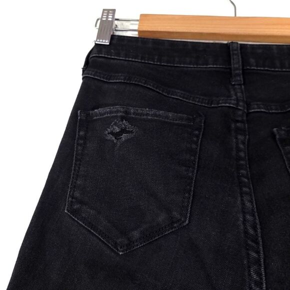 ABERCROMBIE and FITCH High Rise Raw Hem Distressed Super Skinny Jeans Black 25 - Picture 7 of 11